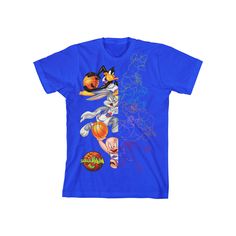 He'll love showing off his favorite franchise and style with this boys' Space Jam Graphic Tee. He'll love showing off his favorite franchise and style with this boys' Space Jam Graphic Tee. Crewneck Short sleevesFABRIC & CARE Cotton Machine wash Imported Size: Large. Color: Blue. Gender: male. Age Group: kids. Blue Crew Neck Tops For Fan Conventions, Blue Graphic Print T-shirt For Fan Conventions, Blue T-shirt With Character Print For Streetwear, Blue Cotton Tops For Fan Conventions, Casual Blue T-shirt For Fan Conventions, Blue Fan Apparel Tops With Character Print, Blue Tops With Character Print For Fans, Blue Character Print Fan Apparel Tops, Blue Character Print Tops For Fans