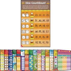 a board game with dices and numbers on it