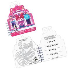 minnie mouse activity book and sticker set for kids to use with disney's castle