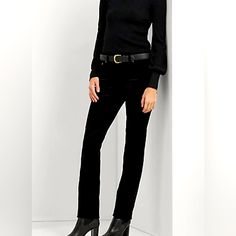 New Ralph Lauren Women’s Black Corduroy Pants Straight Fit Black New W Tags $145 Size 6 Front And Back Packets Winter Straight Leg Jeans For Night Out, Velvet Pants For Fall Night Out, Velvet Pants For Night Out In Fall, Fall Velvet Pants For Night Out, Classic Pants For Fall Night Out, Classic Fall Pants For Night Out, Classic Pants For Night Out In Fall, Elegant Business Casual Jeans For Fall, Straight Black Pants For Fall