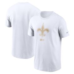 Show loyalty to the New Orleans Saints with this Faded Essential T-shirt. Made by Nike, it features a large New Orleans Saints logo printed on the front. The soft cotton fabric provides a comfortable feel for game day or casual wear. Saints Logo, New Orleans Saints Logo, Nike White, New Orleans Saints, White Nikes, Online Retail, Men's Nike, Cotton Shorts, Black Nikes