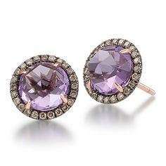 Amethyst Jewellery, Rhinebeck Ny, Amethyst Jewelry, Lilac Color, Champagne Diamond, 18k Rose Gold, Rose Cut, Cufflinks, Lilac