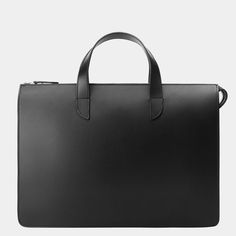 Vallance Slim Leather Briefcase | Carl Friedrik™ Luxury Bag Men, Office Bags For Men, Men's Leather Jackets, Men's Briefcase, Men Bracelets, Leather Briefcase Men, Leather Ideas, Leather Tote Bags, Armour Women