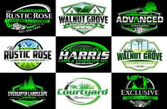 I will design superb landscape and lawn care logo Landscaping Logo Design, Evergreen Landscape, Walnut Grove, Landscape Construction, Lawn And Landscape, Care Logo, Snow Removal, Logo Ideas