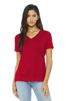 BELLA+CANVAS  Women's Relaxed Jersey Short Sleeve V-Neck Tee BC6405 Relaxed fit;  Tear-away label;  Side seamed;  Solid Colors: 4.2-ounce, 100% Airlume combed and ring spun cotton, 32 singles;  Dark Grey Heather: 52/48 Airlume combed and ring spun cotton/poly;  Triblend Colors: 3.8-ounce, 50/25/25 poly/Airlume combed and ring spun cotton/rayon, 40 singles; Sweaters For Boys, Sweaters For Men, Blank Apparel, Eugene Oregon, Tshirt Women, Womens Long Sleeve Shirts, Natural Body, Look Vintage, Color Charts