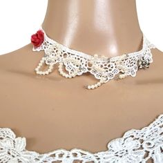 Scalloped Hem Boss Wire Wrapped Cultered Freshwater Pearls Bow Rose Lace Choker Adjustable Silver Tone Hardware Feminine/ Romantic/ Festival Holiday/ Summer Prom Bridal Party Trendy Date Night Bachelorette Dressy Cat Necklace Gold, Fan Necklace, Pearl Lace, Feminine Romantic, Lace Choker, Blue Beaded Necklace, Rhinestone Choker Necklace, Vintage Beads Necklace, Rainbow Gemstones