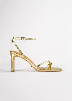 Complete your party look with our Corso strappy heels in gold nappa. Designed with slender foot-framing straps, an adjustable and secure ankle strap, and is finished with a mid-height stiletto heel. -Material: Leather Upper & Lining -Sole: Rubber -Fit: True to size -Toe-shape: Squared toe-shape -Heel: 8.5cm stiletto heel Gold Sandals With Single Toe Strap For Gala, Gold Ankle Strap Sandals For Night Out, Chic Gold Sandals For Gala, Gold Sandals With Sculpted Heel For Gala, Gold Heels With Single Toe Strap For Night Out, Gold Heel Strap Sandals For Night Out, Gold Sandals With Heel Strap For Night Out, Gold Ankle Strap Heels For Night Out, Sleek Gold Sandals With Single Toe Strap