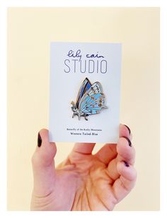 This charming hard enamel pin is the perfect accessory for anyone. Crafted with intricate detail, this beautiful pin features a colorful butterfly in blue. The quality metal construction gives it a luxurious look and feels that will last wear after wear. Show your style with this one-of-a-kind piece of jewelry and make every outfit unique. Take your outfit to the next level with a stunning Hard Enamel Pin featuring a beautiful floral moth design. This pin is made of durable metal alloy and is co Butterfly-shaped Enamel Pin Gift, Butterfly Shaped Enamel Pin For Gifts, Blue Enamel Pin For Gift, Blue Enamel Pins For Gifts, Butterfly Enamel Pin Gift, Butterfly Shaped Enamel Pin Gift, Outfits Unique, Color Palette Yellow, Cool Pins