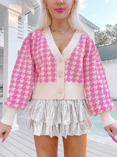 Our Ellison Pink Houndstooth Cardigan is the definition of cute and preppy. This long sleeve candy pink houndstooth cardi features a relaxed fit and button front. content: 52% acrylic, 35% cotton, 13% poly care: hand wash cold Plaid Long Sleeve Sweater For Spring, Preppy Fall Cardigan For Workwear, Preppy Fall Cardigan For Work, Fall Preppy Workwear Cardigan, Pink Button-up Cardigan For Spring, Spring Plaid Long Sleeve Cardigan, Plaid Long Sleeve Cardigan For Spring, Preppy Long Sleeve Spring Cardigan, Preppy Long Sleeve Cardigan For Spring