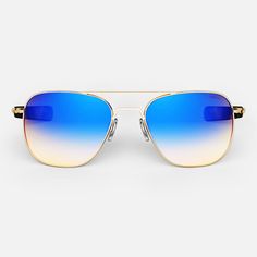 Aviator - 23k Gold & Northern Lights Randolph Engineering, The Aviator, Icon Style, Gold Aviator Sunglasses, Gold Sunglasses, Rose Gold Jewelry, Polarized Lenses, Sunglass Frames, Mirror With Lights