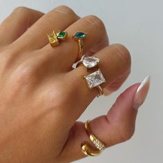 Toi et moi ring, gold pear emerald ring, double stone ring, cocktail ring - stainless steel and gold - hypoallergenic - Will not turn skin green! - Style: Minimalist - Ships the next day 🦋 WHY VASI Jewelry? - Ethically sourced gems and stones - Made with recycled gold - Handmade or designed/sourced - Shop local (based in Chicago) - Beats major competitors prices  - Long lasting quality - Modern and trendy - Dainty minimal pieces - Free shipping over $35 - Good reviews (checkout vasijewelry.com) Gold Teardrop Emerald Promise Ring, Gold Teardrop Rings For Proposal, Chicago Beats, Radiant Cut Ring, Double Stone Ring, Ring Pear Shaped, Two Stone Ring, Radiant Cut Rings, Pear Shaped Ring