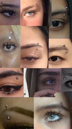 many different types of eyes with piercings on them