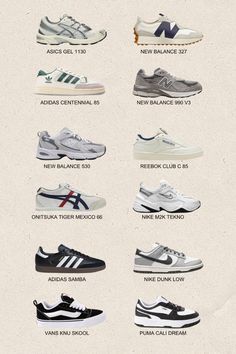 Step up your sneaker game with these must-have kicks! Find the perfect pair to match your style and elevate your everyday look. 👟✨  #ShoesIdeas #SneakerIdeas #AsicsGel #NewBalance327 #Adidas #OnitsukaTiger #Samba #NikeTekno #NikeDunkLow #Puma #Vans #Reebok #NewBalance530 #AestheticShoes #ShoesInspo #BackToSchoolShoes #TravelShoes Adidas 530 Outfit, Shoe Must Haves List, Newbalance Outfits 327, Sneaker Recommendation, Newbalance530 Outfit, Sneaker Essentials, Shoes Recommendation, Shoe Basics, Puma Sneakers Outfit