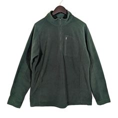 "LL Bean Fleece 1/4 Zip Pullover Jacket Mens Large Tall Dark Green Chest Pocket Lightweight micro fleece. 1/2 zip. Zipped front utility pocket. High neck. Excellent condition with virtually no signs of cosmetic wear. super versatile piece - wear it with just a T-shirt or layered under a coat! perfect year round, all seasons, and outdoor activities: hiking, camping, fire pit, fishing, etc Measurements: Shoulder to shoulder: 19-20\" Chest: 44-46\" Sleeves: 35-36\" Length: 32\" Features: * PULLOVER Long Sleeve Fleece Jacket With Pocket For Outdoor Activities, Half-zip Fleece Jacket For Outdoor Activities, Long Sleeve Fleece Jacket With Kangaroo Pocket For Outdoor, Functional Green Fleece Jacket With Long Sleeves, Cozy Green Fleece Jacket With Pockets, Outdoor Green Fleece Jacket, Half-zip Fleece Jacket With Pockets, Half-zip Fleece Jacket For Outdoor, Ll Bean Fleece