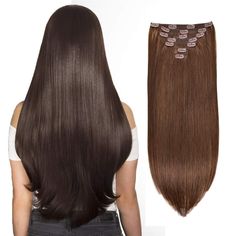 PRICES MAY VARY. 【Remy Human High Quality Hair--Long-Lasting and Reusable】-- 100% remy human hair extensions. Thick & full ends,softness, glossy shine, silky texture, no tangles, no shedding. can be washed, straighten, curled, etc.They offer a natural and comfortable experience, satisfying the preferences of individuals who are looking for a natural and seamless look. With careful care, clip in hair extensions can last up to 4 months or more. 【7 pcs per pack & Recommended Usage】--7 pieces 120g w