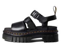 Dr. Martens Ricki 3-Strap Sandal | Zappos.com Black Leather Double Strap Footbed Sandals, Black Leather Double Strap Slides, Black Leather Sport Sandals With Adjustable Strap, Black Leather Sport Sandals With Strap, Black Leather Strap Sport Sandals, Modern Leather Slides With Double Strap, Modern Leather Double Strap Slides, Modern Double Strap Leather Slides, Leather Slides With Double Strap And Cushioned Footbed