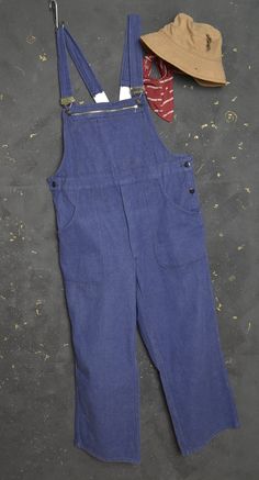 "Great Pionier Vintage Worker Dungarees Utility Overall Workwear Trousers Pants Jumpsuit  size Medium Indigo Blue colour Comfortable sanfor denim cotton twill fabric Adjustable shoulder straps  Side button fastening Two deep patched pockets One back pocket Condition - Great vintage condition with own history, marks of wear and fading and plenty of life left to give! PLEASE CHECK ALL MEASUREMENTS TO ENSURE BEST FIT, THANK YOU!  Waist: 38\"   Inside leg: 26\" Crotch to waist: 13.5\" Leg opening at Denim Blue Bib Front Overalls For Workwear, Retro Bib Front Overalls With Pockets, Vintage Denim Blue Cotton Shortalls, Vintage Bib Front Shortalls With Pockets, Vintage Denim Blue Overalls With Pockets, Retro Cotton Shortalls With Pockets, Retro Denim Blue Overalls With Pockets, Retro Bottoms Overalls With Pockets, Utility Denim Blue Cotton Shortalls