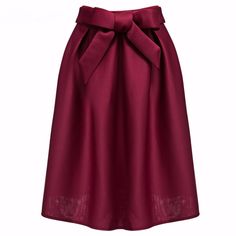 Elegant Vintage High Waist Pleated Long Midi A-Line Big Bow Side Zipper Skater Skirt Modest Party Outfit, Unique Skirts, Winter Skirt Outfit, Long Midi, Trendy Skirts, Skirts With Boots, Ball Gown Skirt, Skirt Midi, Big Bow