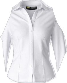 Elegant Stretch Tops With Button Closure, White Stretch Tops With Button Closure, White Stretch Top With Button Closure, Elegant Stretch Button-up Top, Formal White Buttoned Top, White Button-up Blouse For Formal Occasions, Formal White Tops With Buttons, Elegant Stretch Button-up Shirt, White Buttoned Top For Formal Occasions