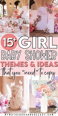 15+ Super Cute Baby Shower Themes for Girls [Popular & Unique] - My Motherhood Made Easy Girl Babyshower Decoration Ideas, Baby Shower Thenes For Girl, Babyshower Ideas Baby Girl, Baby Shower Colors Girl, Baby Shower For A Girl Ideas, Babyshower Decoration Ideas Girl, Baby Girl Babyshowers Themes, Cute Baby Shower Ideas For A Girl, Cute Baby Shower Decor