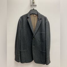 Cashmere Blazer. Charcoal Color, All Tags Attached, (Eu Sizes 50, 58, 60 Available) Made In Italy Casual Semi-formal Winter Tweed Jacket, Casual Lapel Collar Outerwear For Semi-formal, Casual Lapel Collar Outerwear For Semi-formal Occasions, Casual Outerwear With Lapel Collar For Semi-formal Occasions, Casual Semi-formal Sport Coat With Patch Pockets, Semi-formal Casual Outerwear With Lapel Collar, Winter Long Sleeve Unstructured Blazer, Unstructured Long Sleeve Winter Blazer, Unstructured Winter Sport Coat With Lapel Collar