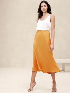 Midi Slip Skirt | Banana Republic Factory Magenta Skirt, Midi Slip Skirt, Buisness Casual, Skirt Asymmetrical, Slip Skirt, Banana Republic Factory, Color Analysis, Women Skirts Midi, Skirt Outfits