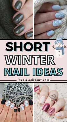 Cute Winter Short Nails, Vacation Nails Winter, Professional Winter Nails, Natural Winter Nails Simple, Super Short Winter Nails, Winter Nails 2024 Short, Short Nails 2024 Winter, Short Natural Winter Nails, Short Nails December