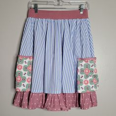 Nwt Condition. Please See All Photos Before Purchasing, This Item Has Hanger Clip Marks On The Waist. This May Come Out In First Wash. Waist: Approximately 13 1/4" Length: Approximately 21 1/2" Bundle & Save With Other Size Nwt Medium Matilda Skirt For A 30% Off Offer To Be Sent!! :) Pink Cotton Skirt With Pockets, Pink Mini Skirt With Pockets, Pink Skirt With Pockets For Spring, Pink Skirted Bottoms With Pockets, Playful Blue Cotton Skirt, Pink Cotton Gathered Skirt Bottoms, Playful Cotton Lined Skirt, Playful Fitted Blue Skirt, Playful Blue Skirt For Spring