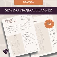 the sewing project planner is shown in this image