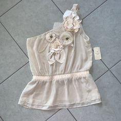 Never Worn. Sz Small. Cute To Any Formal Event With A Skirt Or Pants. Cream Blouse For Summer Party, Chic Beige Forever 21 Tops, Chic Forever 21 Summer Blouse, Chic Summer Blouse From Forever 21, Chic Summer Blouse By Forever 21, Chic Beige Tops From Forever 21, Spring Party Beige Blouse, Cream Floral Print Tops For Spring, Feminine Beige Blouse For Spring