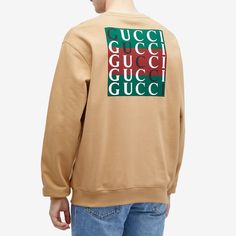 Find GUCCI Back Logo Crew Neck Sweatshirt on Editorialist. The Gucci Back Logo Crew Neck Sweatshirt is a luxury piece for your casual rotation; crafted from premium cotton and featuring printed branding front and back in signature green and red. 100% Cotton, Ribbed Trims, Printed Branding, Gucci. Gucci Men's Back Logo Crew Neck Sweatshirt in Camel, Size Small Gucci Cotton Sweatshirt With Logo, Gucci Embroidered Logo Long Sleeve Sweatshirt, Casual Gucci Sweatshirt With Embroidered Logo, Luxury Crew Neck Sweatshirt With Letter Print, Luxury Long Sleeve Sweater With Logo Print, Gucci Cotton Sweatshirt With Ribbed Cuffs, Gucci Sweatshirt With Ribbed Cuffs For Streetwear, Gucci Tops With Logo Detail For Streetwear, Gucci Long Sleeve Tops With Embroidered Logo