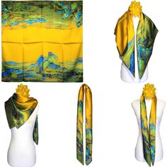 Nwt Genuine 100% Mulberry Silk Satin Scarf 33"X33" Large Square Shawl 56071 Discount:Available When You Bundle 2 Items Or More Condition : New With Tag Material : 100% Silk Color :Beautiful Paintings And Patterns As Shown In The Pictures, Are Painted On The Front Side. The Back Side Will Be Less Shiny Than The Front. Size : About 33" X 33"(85cm X 85cm) Weight :About 1.5 Oz (45g) 12momme Fabric :Plain Satin Single-Sided, Handcrafted With Grade 6a Natural 100% Mulberry Silk, Featuring Hand-Rolled American Flag Scarf, Lululemon Scarf, Plaid And Leopard, Leopard Scarf, Brown Scarves, Satin Scarf, Crochet Shawls And Wraps, Black Scarf, Fur Scarf