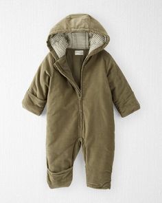 Baby Organic Cotton Corduroy Puffy Pram - Little Planet | Carter's Cozy Solid Onesie For Winter, Cozy Solid Color Onesie For Winter, Winter Cotton Onesie, Cozy Fall Cotton Onesie, Cozy Hooded Cotton Onesie, Cotton Hooded Onesie For Fall, Newborn Fashion, Baby On The Way