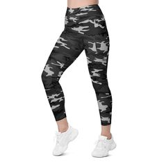 The Gearbunch Dark Grey Camo Leggings with Pockets are a bright and colorful camo print in dark grey, light grey, charcoal and slate grey. Featuring a classic, high-waisted cut, exceptional comfort, and two practical side pockets, these leggings will support you during yoga sessions, gym workouts and all your favorite sports and hobbies; or to simply chill out on the couch! Be Happy, Be Bright, Be You with Gearbunch Leggings Outfit Workout, Grey Camo Leggings, Outfit Workout, Grey Camo, Leggings Outfit, Leggings With Pockets, Legging Outfits, Camo Leggings, Womens Leggings