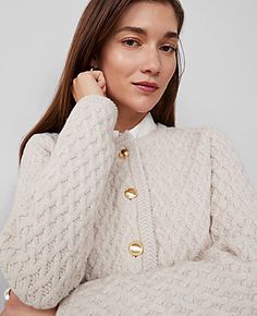 Worn buttoned or unbuttoned, our basketweave sweater jacket lends a modern twist that's easy to wear and pair. Crew neck. Long sleeves. Button front. Front welt pockets.,Imported:Imported,Fit:Softly fitted,Length:20 1/2" long,Fabrication:55% Cotton, 27% Polyester, 18% Nylon,Garment Care:Machine Washable Basketweave Sweater Jacket by Ann Taylor Size regular - Medium Pale Sand Heather Women's Cotton, Blend, Other, Long, Sleeve, Jackets, Coatigans, Sweaters, 55%, Cotton, 27%, Polyester, 18%, Nylon, Classic Cream Soft Knit Cardigan, Classic Wool Fine Knit Outerwear, Classic V-neck Soft Knit Outerwear, Classic Knitted V-neck Outerwear, Cream Wool Fine Knit Cardigan, Petite Sweaters, Teacher Clothes, Vintage Inspired Outfits, Stylish Jackets