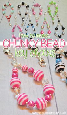 how to make chunky bead key chains for necklaces and bracelets with beads