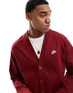 Sweatshirt by Nike Knitwear until further notice V-neck Button placket Long sleeves Logo embroidery to chest Regular fit Casual V-neck Sweatshirt For Streetwear, Casual Cardigan With Ribbed Cuffs For College, Casual V-neck Cardigan For Streetwear, Casual V-neck College Sweatshirt, Casual Burgundy V-neck Outerwear, Casual Burgundy Cotton Sweater, Casual Streetwear Outerwear With V-neck, Casual V-neck Outerwear For Streetwear, Casual V-neck Cardigan With Ribbed Cuffs