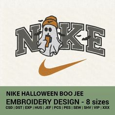 the nike halloween boo jee embroidery design - 8 sizes is on sale for $ 5