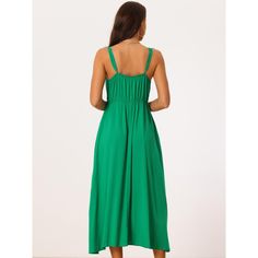 Elevate your summer style with the Allegra K Women's Sleeveless Casual Midi Sundress in a vibrant green hue. Perfect for a variety of occasions, from beach outings to casual office days, this dress features a charming tie front and a flowy silhouette that flatters any body shape.

- Color: Green
- Size: Large
- Material: Not specified
- Gender: Female
- Adjustable straps for a customizable fit
- Sleeveless, midi length design

This versatile piece is a must-have addition to your wardrobe, offeri Vacation Midi Dress With Adjustable Spaghetti Straps, Midi Maxi Dress With Adjustable Straps For Day Out, Midi Dress With Smocked Back And Spaghetti Straps, Maxi Sundress With Adjustable Straps For Daywear, Adjustable Straps Sundress, Cami Sundress With Adjustable Straps For Vacation, Midi Length Suspender Dress With Adjustable Straps, Summer Midi Dress With Adjustable Straps And Halter Neck, Summer Midi Dress With Adjustable Straps