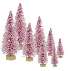 PRICES MAY VARY. Bottle Brush Christmas Trees: Our bottle brush trees set includes 8 pcs mini Christmas trees in 4 sizes, including 2pcs of 4.92 inch, 2pcs of 3.9 inch,2pcs of 3.35 inch, 2pcs of 2.56 inch, different size enough to satisfy your need. our product has 7 colors, you can match it by yourself Safty Material: The mini Christmas trees are made of Sisal silk and wood, durable and sturdy, attached to bendable wire tree stem and mounted to round wood base, realistic appearance and no smell Winter Tree Decorations, Christmas Table Top Decorations, Pink Christmas Lights, Trees For Christmas, Gift Shop Interiors, Vintage Pink Christmas, Christmas Party Table, Winter Ornaments, Bottle Brush Christmas Trees