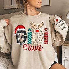 Merry Christmas My Love, Birthday Grandma, Grandma Christmas, Christmas Gifts For Grandma, Custom Sweatshirts, Cozy Sweatshirts, Embroidered Sweatshirts, Best Christmas Gifts, Custom Christmas