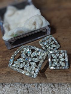 TREASURE TROVE MARKET presents for your consideration this lovely pair of genuine diamond dust fancy faux rhinestones earrings and pin brooch boxed set In very good condition ready to wear or give as a gift Please enlarge/mouse over photos for good representation, all questions welcome Shipping is FREE for lower 48 states, all others email for quote Please see my other treasures, I'm glad to combine shipping if possible.  Thank you for looking! Vintage Rhinestone Jewelry For Gifts, Retro Rhinestone Brooches For Gifts, Vintage Crystal Brooches For Formal Occasions, Vintage Diamond Brooch Jewelry, Vintage Diamond White Brooches For Formal Occasions, Vintage Crystal Brooches For Anniversary, Vintage Bling Brooches For Anniversary, Vintage Sparkling Brooches For Formal Wear, Vintage Brooches With Sparkling Stones As Gift