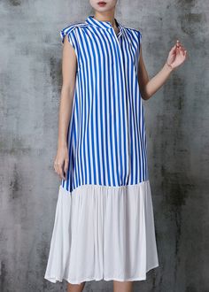 Style Blue Striped Patchwork Cotton Dress SleevelessFabric: Cotton BlendedSize & Fit: Fit: This garment fits true to size.Length: Size 2XL measures 44.85"from shoulder to hemBust: Great for any cup size. Waist: Loose Fit. Comfortable room throughout midsection.Hip: Loose Fit - room for hips. Hand Wash Cold. Dress Sleeveless, Cotton Dress, Free Giveaway, Cotton Dresses, Loose Fitting, Cotton Blend, Blue, Patchwork