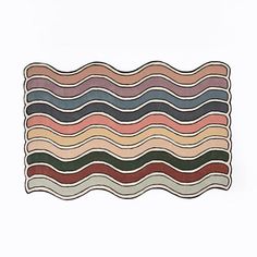 a multicolored patch with wavy lines on it