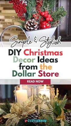 The Dollar Store can be a treasure trove for DIY Christmas decorations, and in this video I have some Dollar Store garland hacks to share with you! I promise this simple Christmas Decor will look elegant - stick to a few centerpieces to make your Christmas table decorations easy to remove at meal time. Get crafty with me for festive & budget-friendly holidays! Frugal Christmas Decorations, Dollar Tree Christmas Decor Diy, Dollar Tree Christmas Decor Ideas, Diy Dollar Tree Christmas Decor, Dollar Store Christmas Crafts, Frugal Christmas