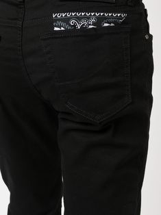 slim-fit mid-rise jeans from JACOB COHEN featuring black, cotton blend, stretch-design, logo patch to the rear, slim cut, straight leg, mid-rise, zip fly fastening, belt loops and classic five pockets. | Jacob Cohen Slim-Fit Mid-Rise Jeans Mid Rise Jeans, Jeans Black, Cut Jeans, Design Logo, Black Cotton, Patch Logo, Bermuda Shorts, Mid Rise, Black Jeans