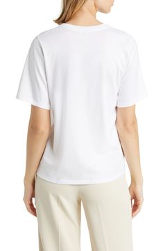 Premium pima cotton makes this relaxed-fit T-shirt a joy to wear and layer every season of the year. 26" length (size Medium) Crewneck Short sleeves 100% pima cotton Machine wash, line dry Made in Peru Nordstrom Short Sleeve Tops For Summer, Nordstrom Relaxed Fit Tops For Spring, White Cotton Nordstrom Tops, Spring Nordstrom Relaxed Fit Tops, Nordstrom Cotton Summer Tops, Nordstrom White Cotton Tops, Nordstrom White Tops For Spring, White Nordstrom Top For Spring, Nordstrom White Spring Top