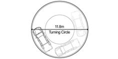 a diagram showing the size and width of a round table with two chairs on each side