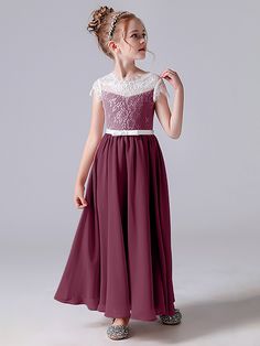 Description:   Lace Scoop Junior Bridesmaid Dress With Sleeves   Details:     Silhouette: A-line  Fabric: Chiffon  Neckline: Halter  Sleeve Length: Sleeveless  Embellishment: Beaded  Floor-length chiffon dress.   With padding and boning.    Available in full-size range (J4-J16) and in  custom size         Ask a question Bridesmaid Dress With Sleeves, Sleeves Details, Bridesmaid Dresses With Sleeves, Junior Bridesmaid Dress, Dress With Sleeves, Junior Bridesmaid Dresses, Junior Bridesmaid, Sleeve Detail, Chiffon Dress