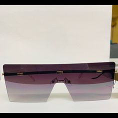 Polarized Designer Sunglasses Women Men One Piece Big Large Rimless Square Retro Description 100% Uv400 Protection - The Double Uv Blocking Coating Keep Your Eyes Full Protected Against Harmful Uv, Aooffiv Lens Block 104% Of Uvb And Uva Rays. 100% Brand New And High Quality Material:Polyester Lenses Optical Attribute:Gradient,Mirror,Uv400 Color: As Pictures Show Size: Please Check The Picture Weight: About 25g Package Includes: 1x Oversized Sunglasses Modern Purple Shield Sunglasses With Gradient Lenses, Modern Purple Sunglasses With Gradient Lenses, Purple Polarized Glass Sunglasses, Modern Purple Shield Sunglasses With Uv Protection, Modern Purple Shield Sunglasses With Uva Protection, Purple Shield Sunglasses With Tinted Lenses For Summer, Purple Sunglasses With Uv Protection And Glass Material, Purple Rimless Sunglasses With Tinted Lenses, Purple Rimless Sunglasses With Gradient Lenses